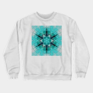 Mosaic Mandala Flower Blue and White Crewneck Sweatshirt